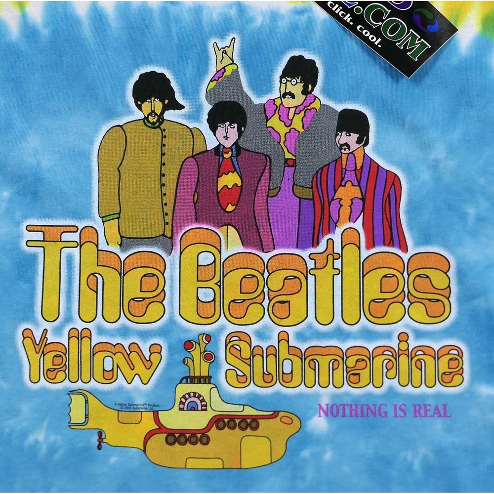 VTG NOS Liquid Blue The Beatles Yellow Submarine Tie-Dye T-Shirt XL ~ 2005 NWT‎ - Picture 5 of 13
